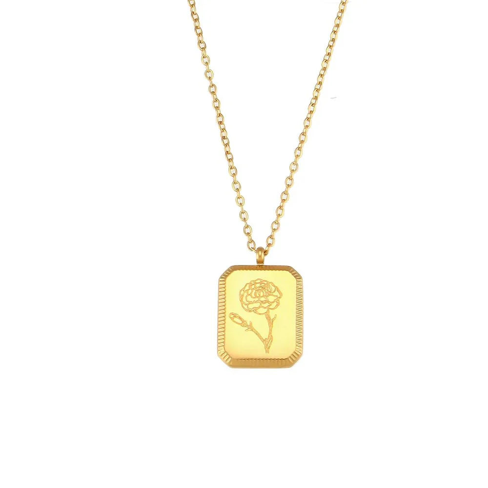 Delicate Birthstone Flower Pendant Necklace - Halri