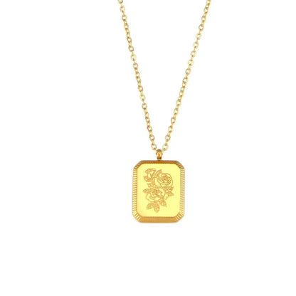Collier pendentif délicat en forme de fleur avec pierre de naissance