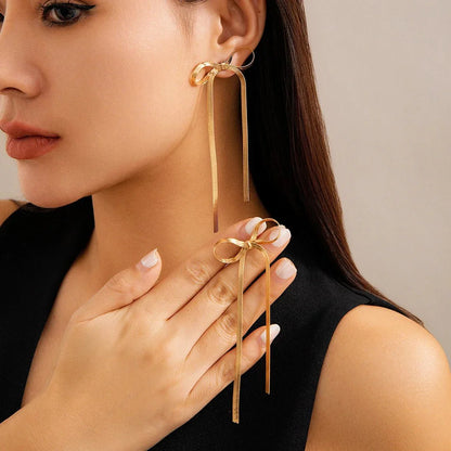 Chic Bow Drop Earrings - Halri