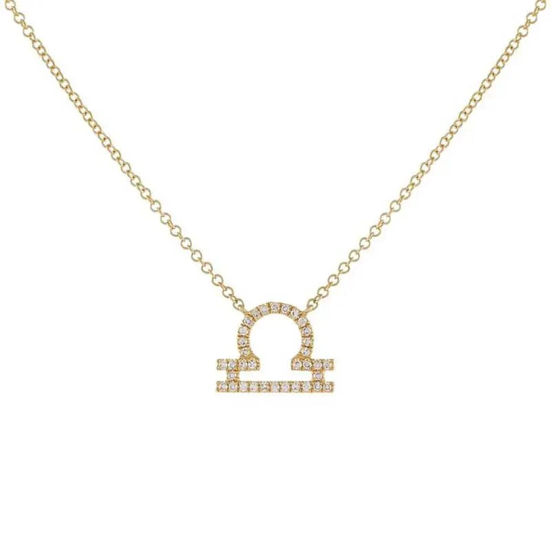 Collier pendentif astrologique en diamant délicat