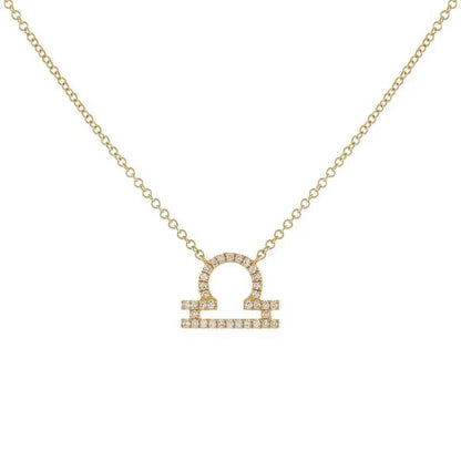 Collier pendentif astrologique en diamant délicat