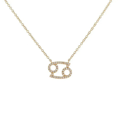Collier pendentif astrologique en diamant délicat