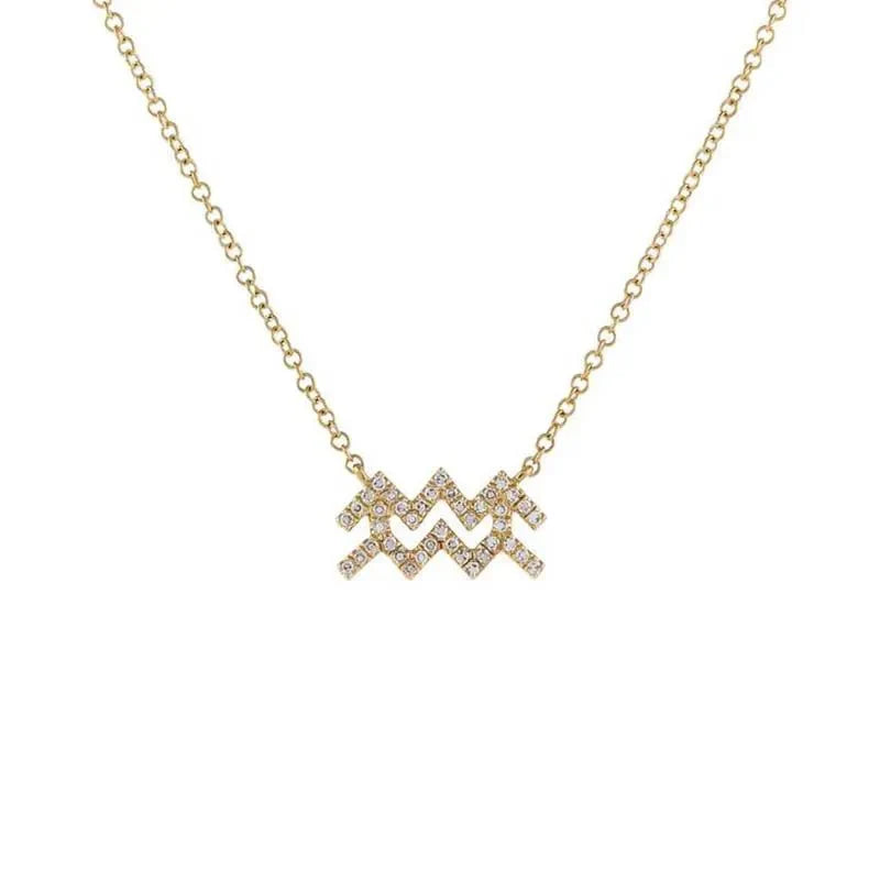 Collier pendentif astrologique en diamant délicat
