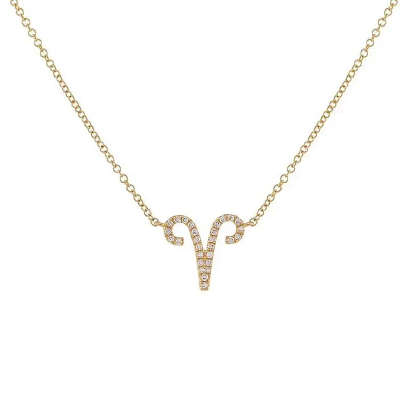 Delicate Diamond Astrology Pendant Necklace - Halri