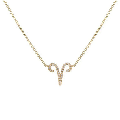 Delicate Diamond Astrology Pendant Necklace - Halri