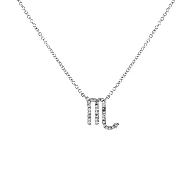 Collier pendentif astrologique en diamant délicat