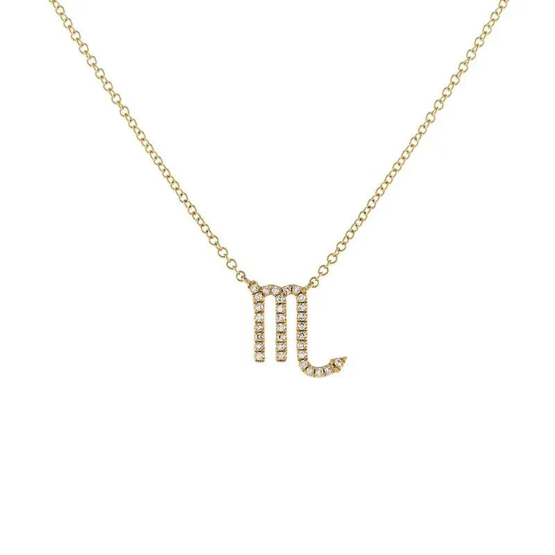 Collier pendentif astrologique en diamant délicat