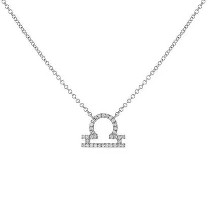 Collier pendentif astrologique en diamant délicat