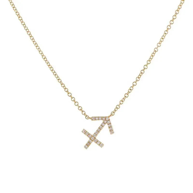 Collier pendentif astrologique en diamant délicat