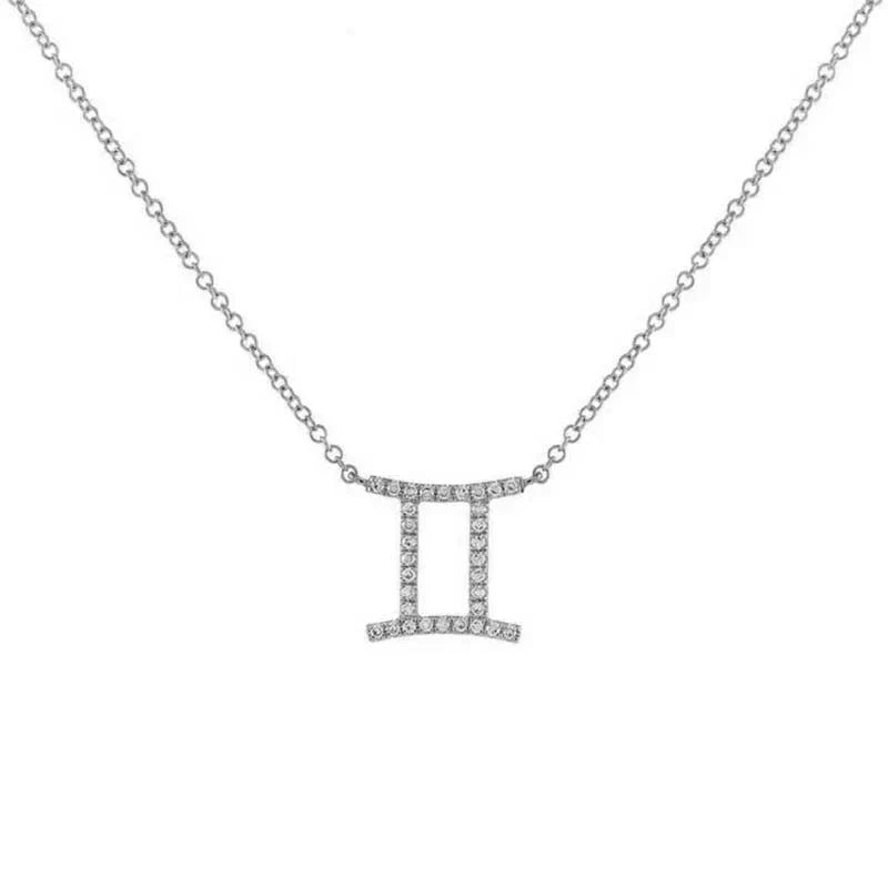 Collier pendentif astrologique en diamant délicat