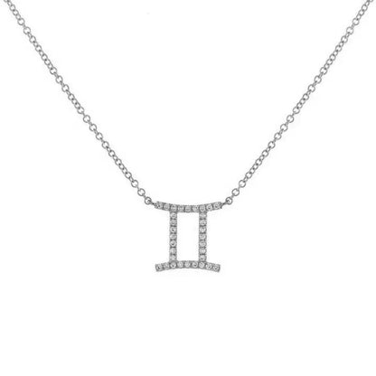Collier pendentif astrologique en diamant délicat