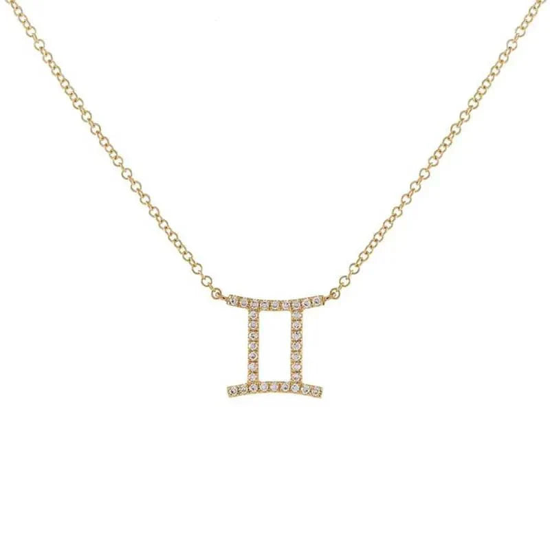 Collier pendentif astrologique en diamant délicat
