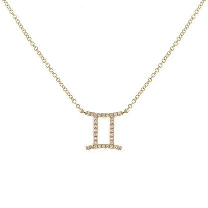 Collier pendentif astrologique en diamant délicat