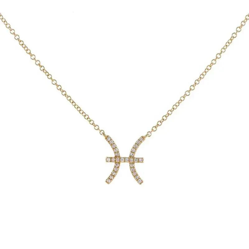 Collier pendentif astrologique en diamant délicat