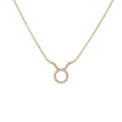 Collier pendentif astrologique en diamant délicat