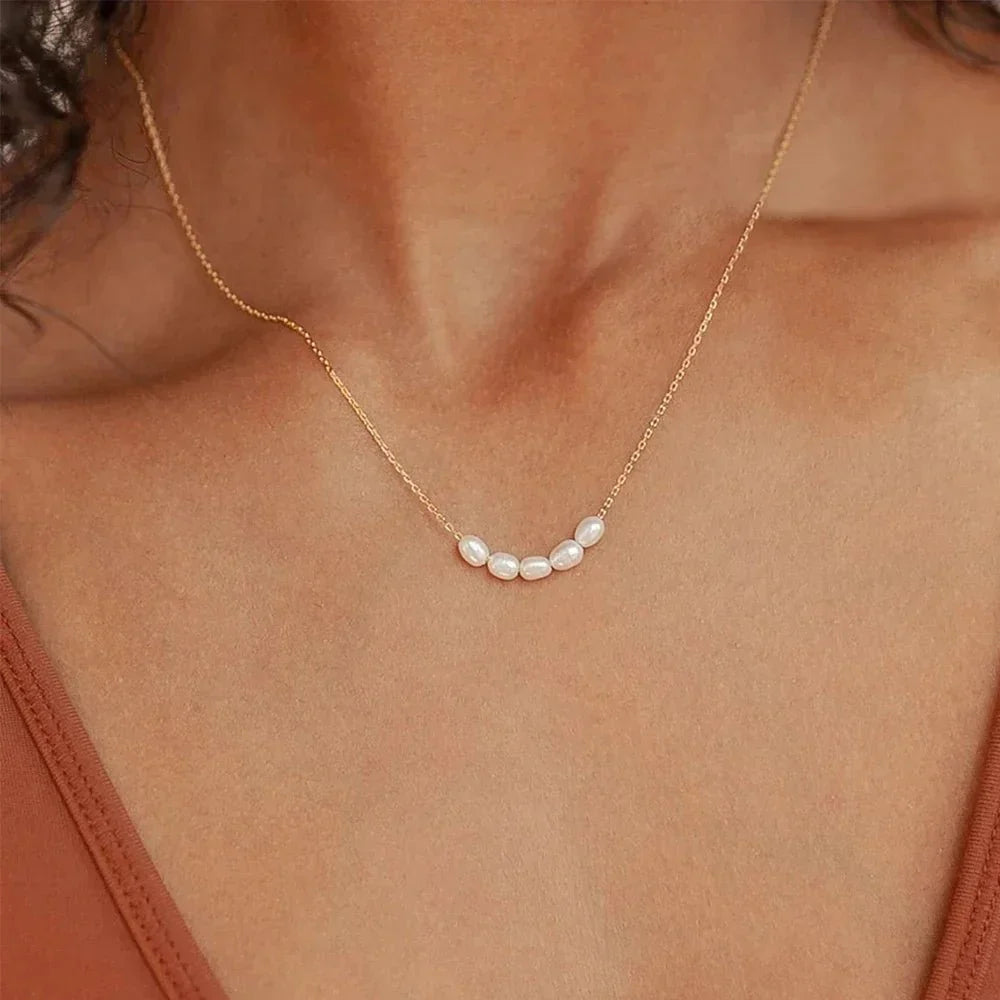 Delicate Beaded Chain Choker Necklace - Halri