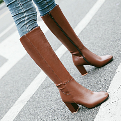 Premium Vegan Leather Zip Boots for Women