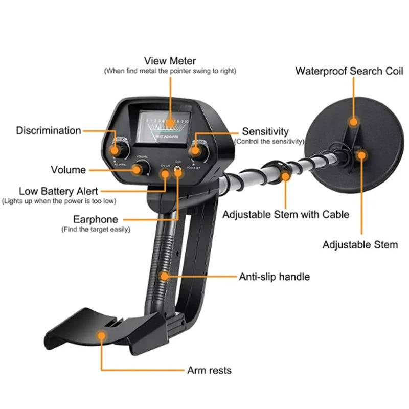 Accurate Gold Metal Detector for Treasure Hunting