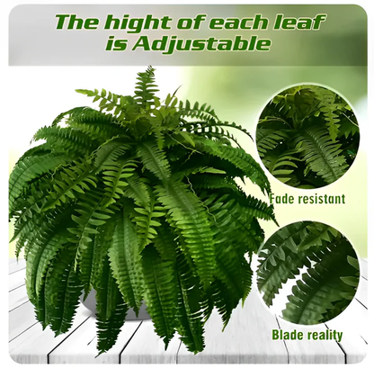 Durable Fake Boston Fern - Realistic Hanging Greenery Plant