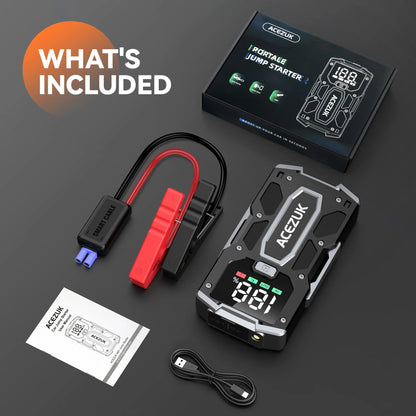 Compact Car Battery Booster with USB Charger - 3000A