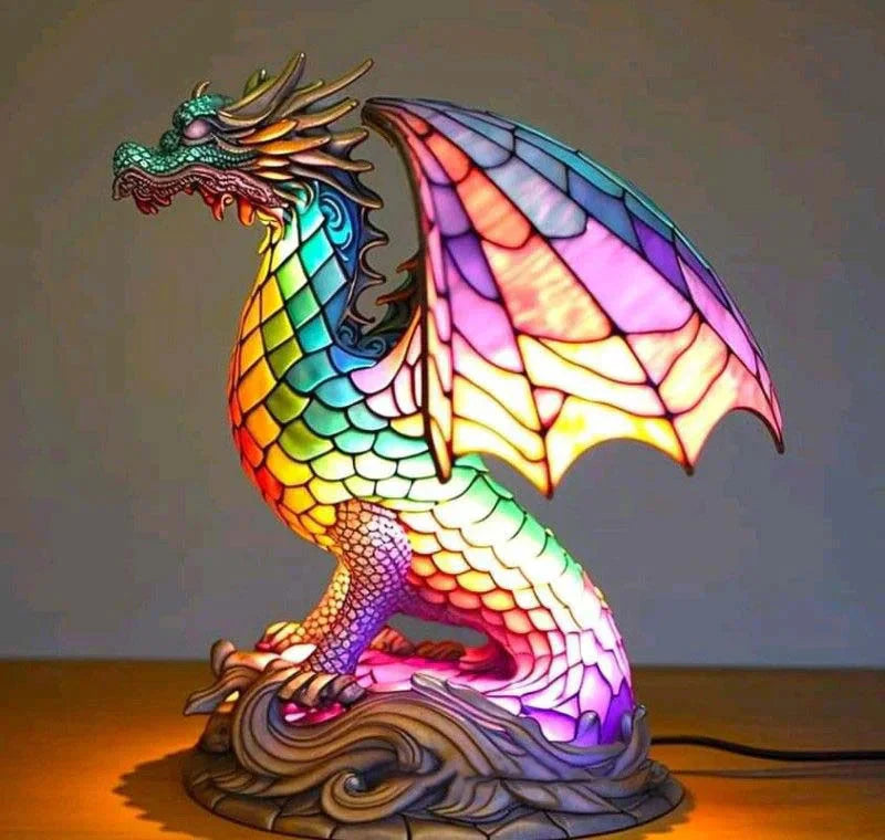 Colorful Animal Desk Lamp – Stained Glass Table Light