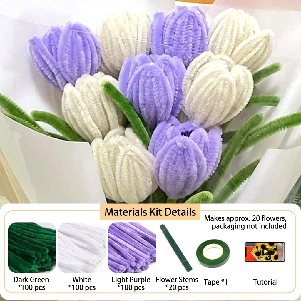 Kit de bricolage facile pour fleurs artificielles faites à la main