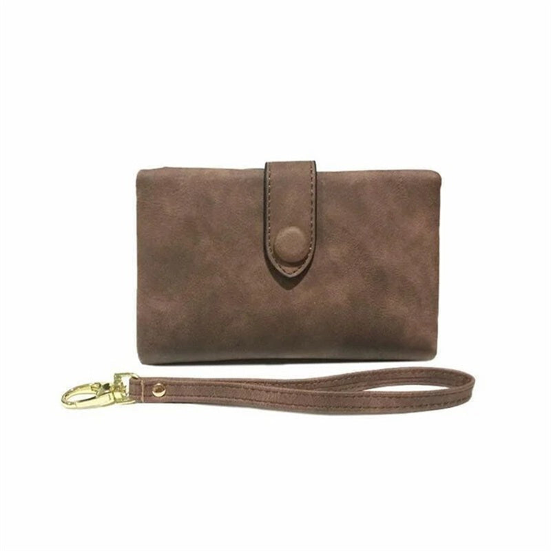 Sac à main compact pour femme en cuir à trois volets