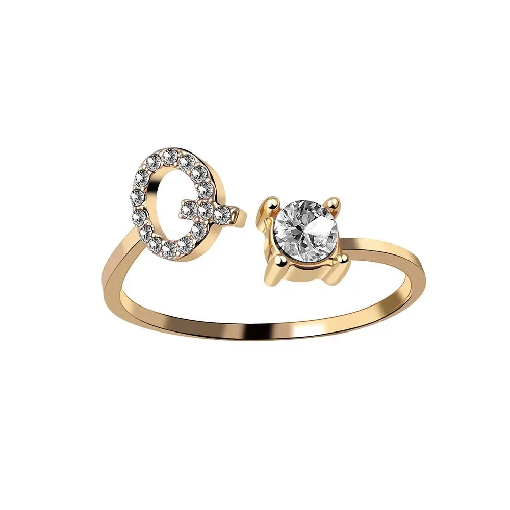 Bague en diamant personnalisée avec initiale délicate