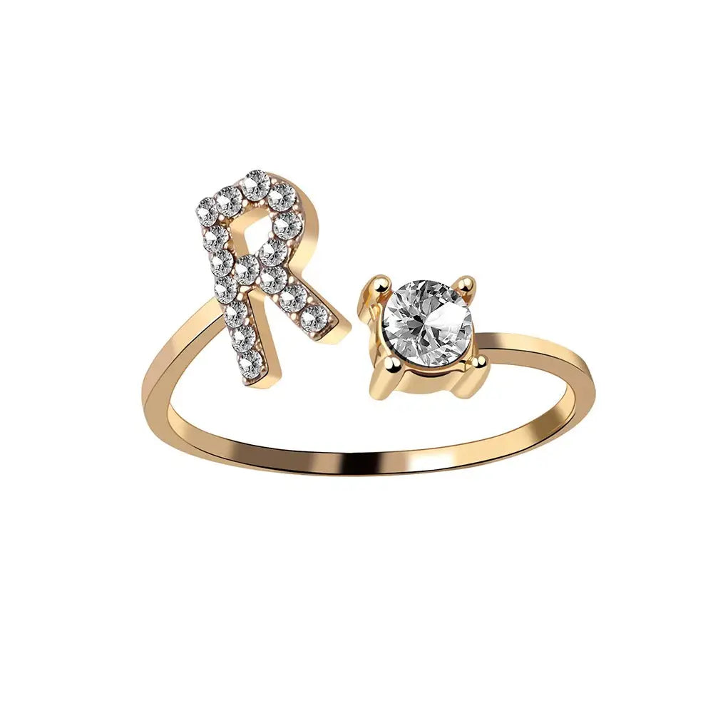 Bague en diamant personnalisée avec initiale délicate