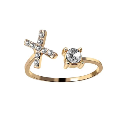 Bague en diamant personnalisée avec initiale délicate