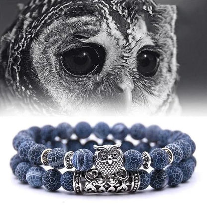 Nature Inspired Owl Bead Stone Bracelet - Halri