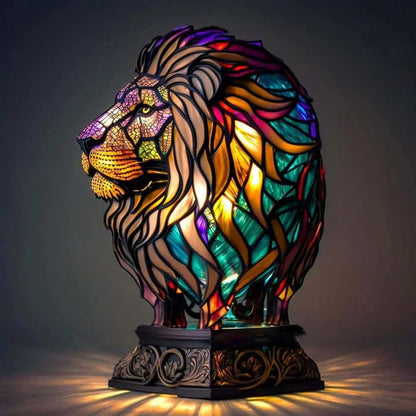 Colorful Animal Desk Lamp – Stained Glass Table Light