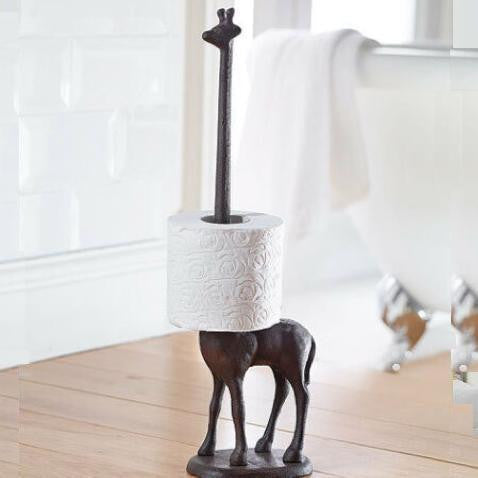 Rustic Cast Iron Animal Bathroom Tissue Holder - Halri