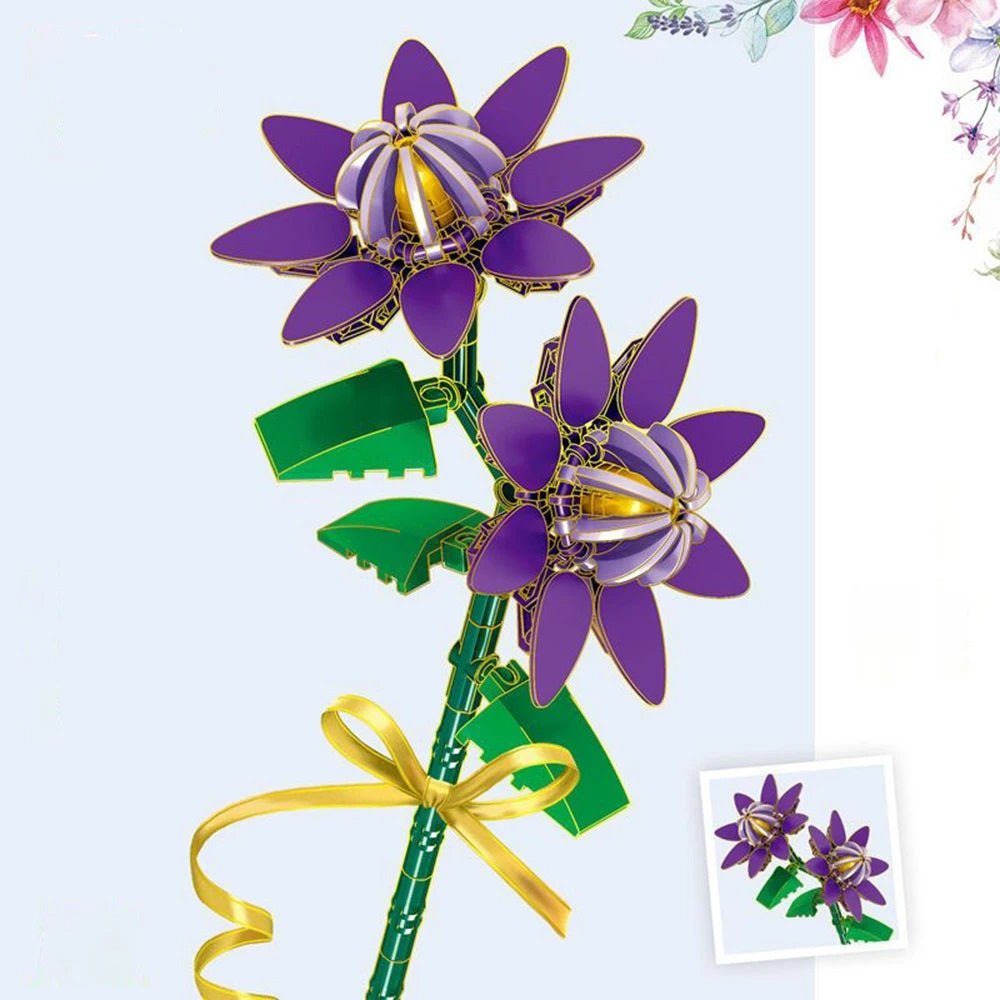 Kit de construction de fleurs colorées avec figurines de perce-neige 