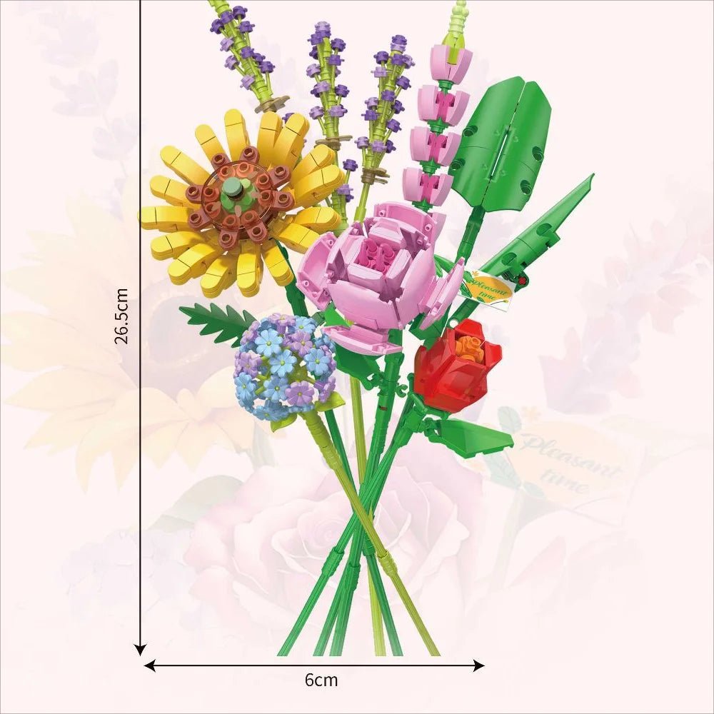 Kit de construction de fleurs colorées avec figurines de perce-neige 