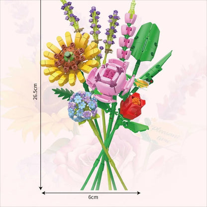 Kit de construction de fleurs colorées avec figurines de perce-neige 