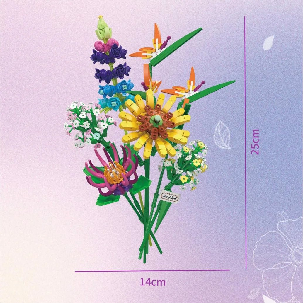Kit de construction de fleurs colorées avec figurines de perce-neige 
