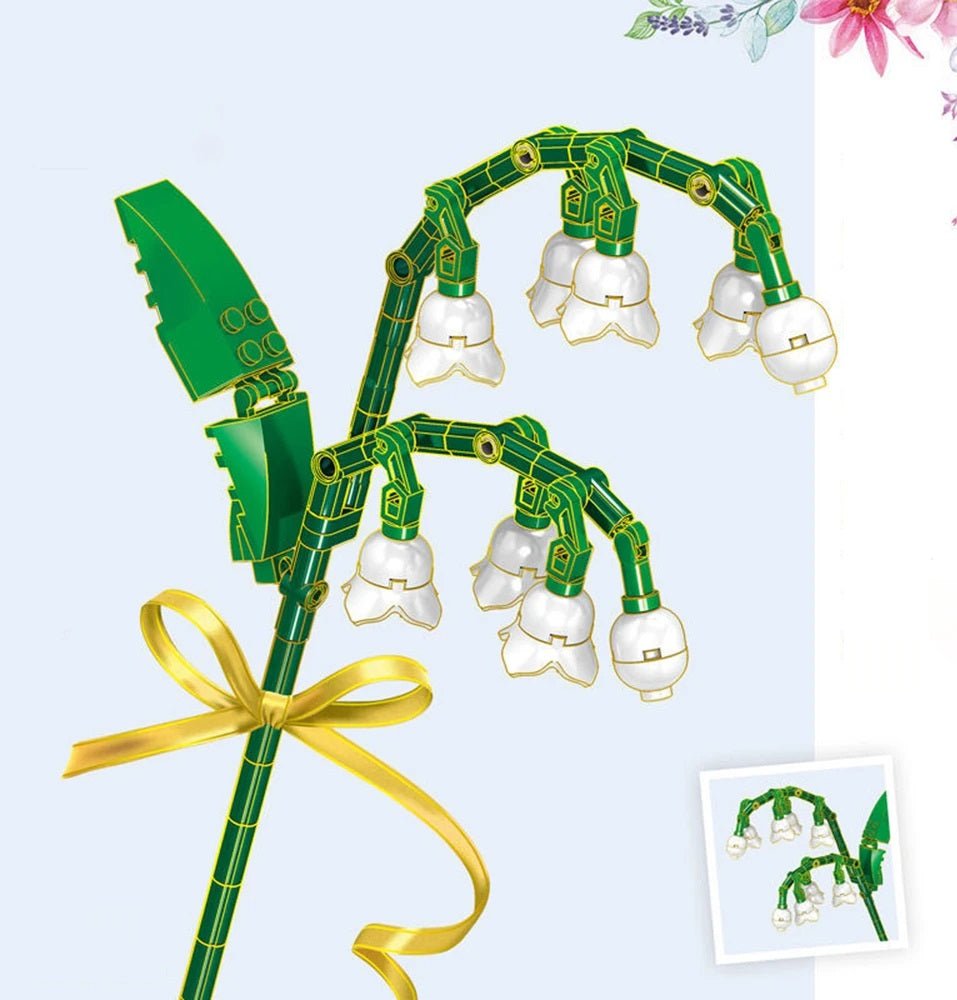 Kit de construction de fleurs colorées avec figurines de perce-neige 