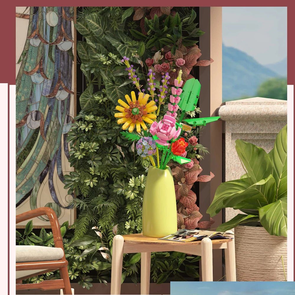 Colorful Flower Building Kit with Snowdrop Figures - Halri