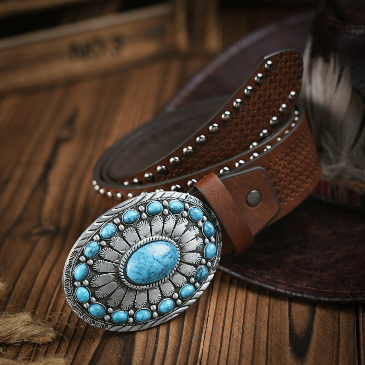 Ceinture homme robuste en cuir végan avec boucle en métal