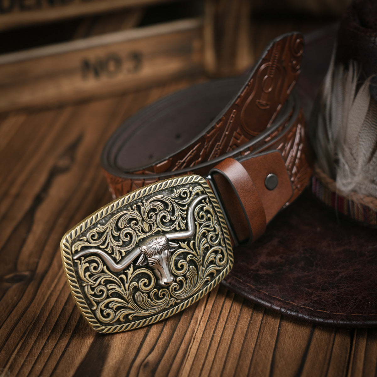 Ceinture homme robuste en cuir végan avec boucle en métal