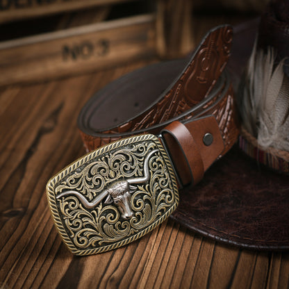 Ceinture homme robuste en cuir végan avec boucle en métal