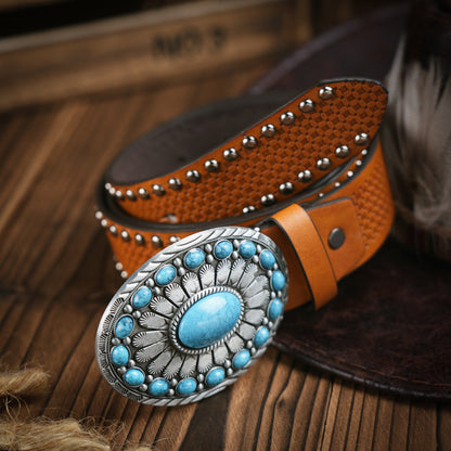 Ceinture homme robuste en cuir végan avec boucle en métal