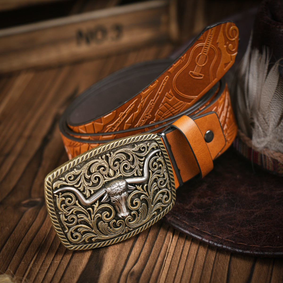 Ceinture homme robuste en cuir végan avec boucle en métal