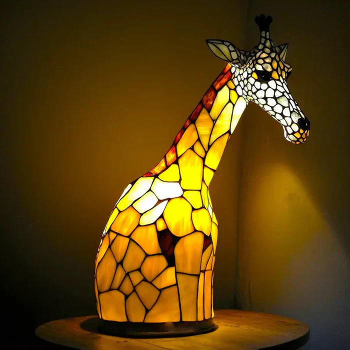 Colorful Animal Desk Lamp – Stained Glass Table Light