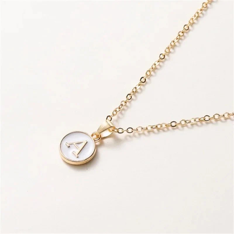 Luxury Gold Monogram Circle Pendant Necklace - Halri