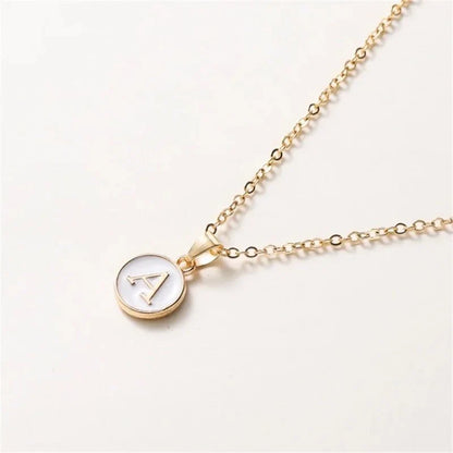 Luxury Gold Monogram Circle Pendant Necklace - Halri