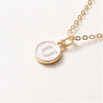 Collier pendentif cercle monogramme or de luxe
