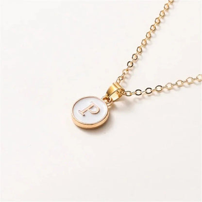 Collier pendentif cercle monogramme or de luxe