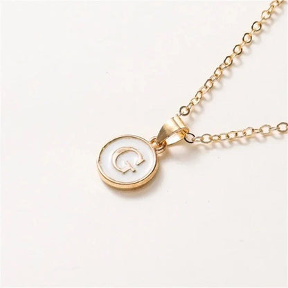 Collier pendentif cercle monogramme or de luxe